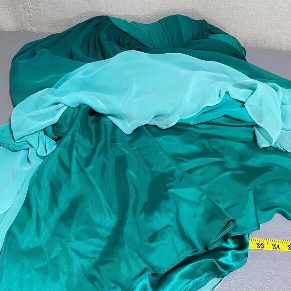 Y2K La Femme Womens Ombre Mermaid Maxi Dress Size 14 Chiffon Fairy Tinkerbell - Picture 9 of 16
